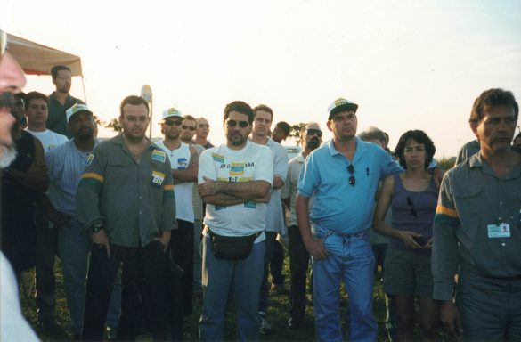 Marcinho durante mobilização da greve de 1995