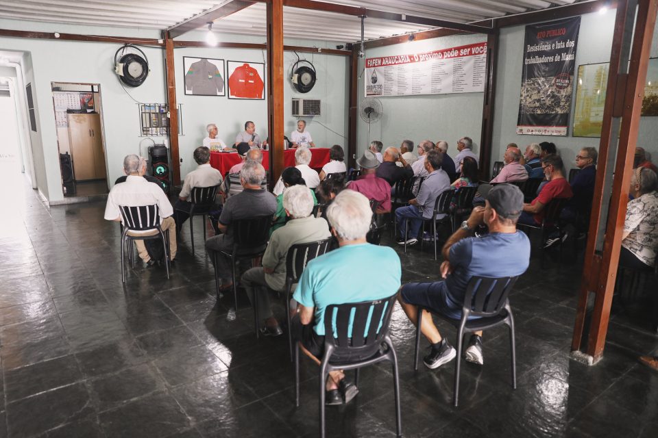 PC Martin se reúne com aposentados nas sedes do Sindipetro Uificado de Mauá e São Paulo (Foto: Vítor Peruch/Sindipetro Unificado)