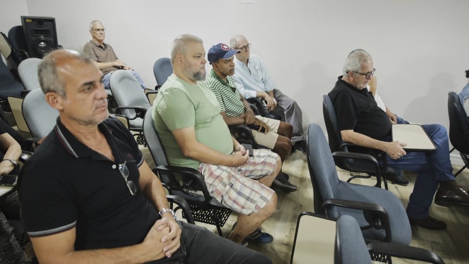 PC Martin se reúne com aposentados nas sedes do Sindipetro Uificado de Mauá e São Paulo (Foto: Vítor Peruch/Sindipetro Unificado)