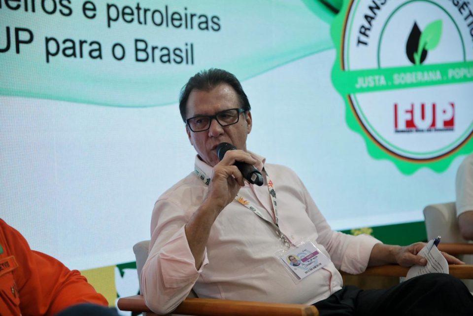 Participantes do painel da FUP na COP30 debatem caminhos para uma transição energética justa, soberana e popular, com foco em trabalhadores e participação social (Foto: Marcelo Aguilar)