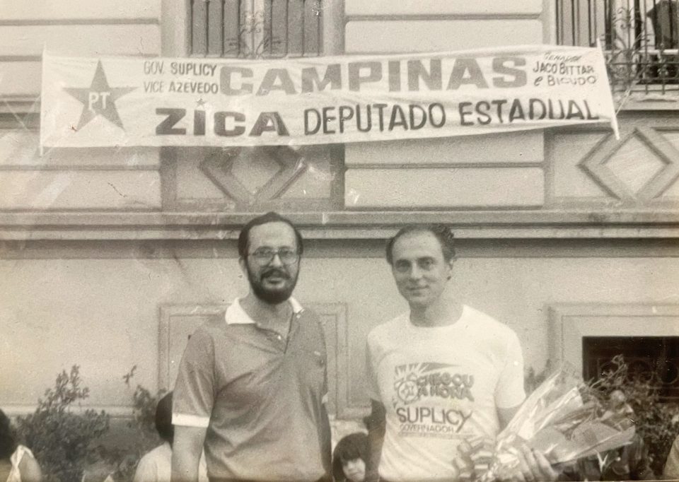 Zica, candidato a deputado estadual, e Eduardo Suplicy, candidato a governador de São Paulo